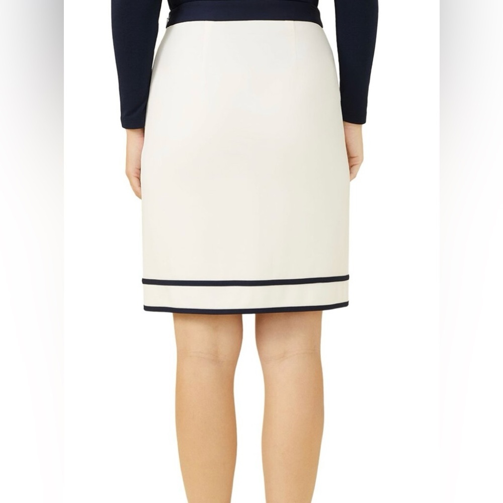 J.Mclaughlin ~ Women's Marf Skirt Mid-Length Pencil Ivory / blue trim Size 6 NWT - Picture 3 of 10